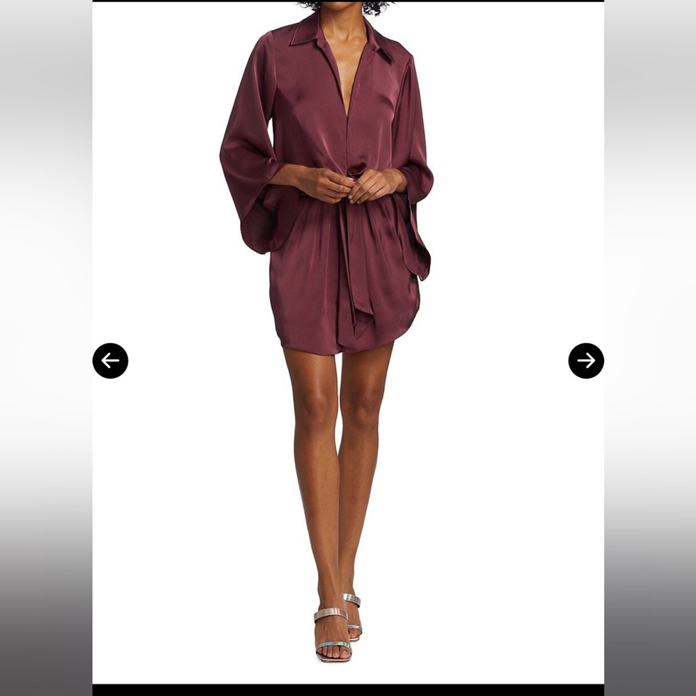 Ramy Brook Red Wrap Tie Front Mini Dress